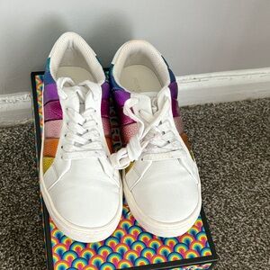 Kurt Geiger Kids White and Multicolor Sneakers